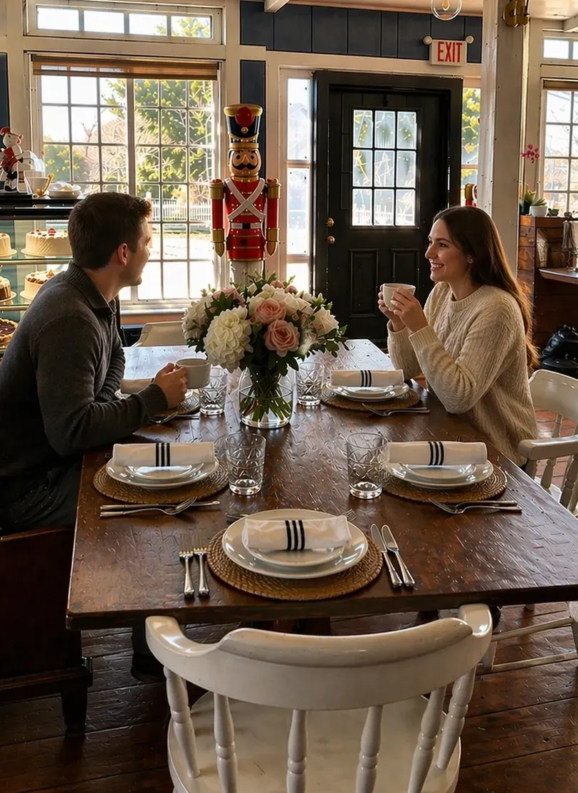 2 people sitting at a table